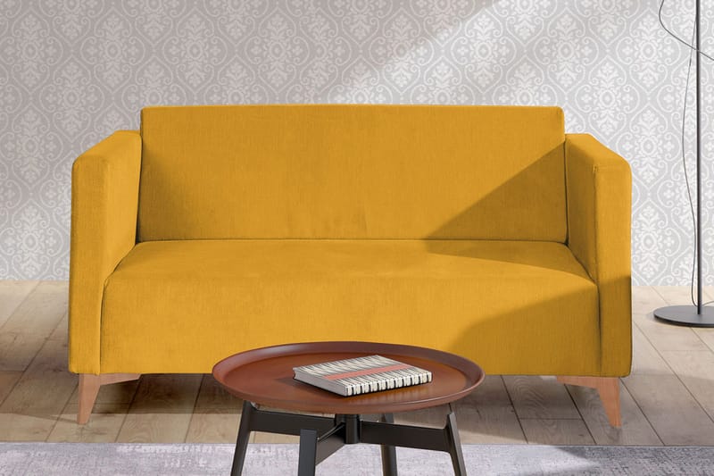 2-sits Soffa Szafir 82x136 cm - Gul - Möbler - Soffa - Bäddsoffa - 2 sits bäddsoffa