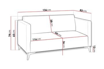 2-sits Soffa Szafir 82x136 cm - Gul - Möbler - Soffa - Bäddsoffa - 2 sits bäddsoffa