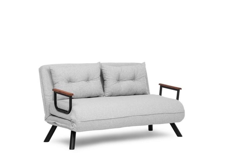 Alfredton 2-sits Bäddbar Fällbar Bäddsoffa i Boucle med Metallben - Grå - Möbler - Soffa - Bäddsoffa - 2 sits bäddsoffa