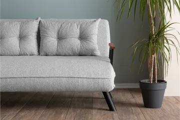Alfredton 2-sits Bäddbar Fällbar Bäddsoffa i Boucle med Metallben - Grå - Möbler - Soffa - Bäddsoffa - 2 sits bäddsoffa