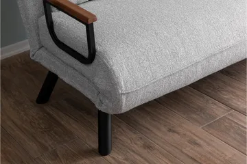 Alfredton 2-sits Bäddbar Fällbar Bäddsoffa i Boucle med Metallben - Grå - Möbler - Soffa - Bäddsoffa - 2 sits bäddsoffa