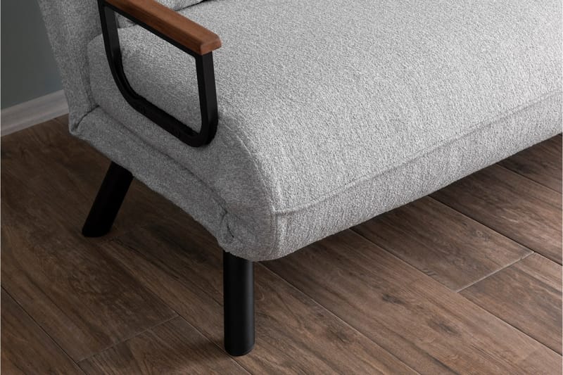 Alfredton 2-sits Bäddbar Fällbar Bäddsoffa i Boucle med Metallben - Grå - Möbler - Soffa - Bäddsoffa - 2 sits bäddsoffa