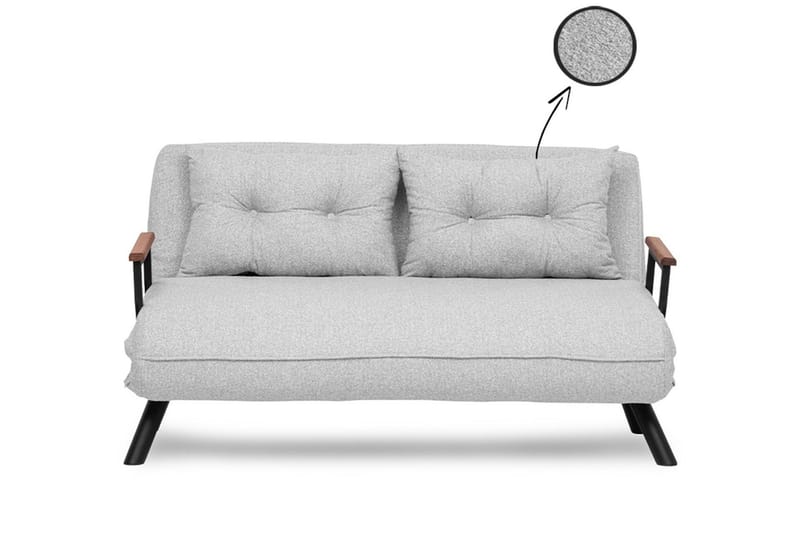 Alfredton 2-sits Bäddbar Fällbar Bäddsoffa i Boucle med Metallben - Grå - Möbler - Soffa - Bäddsoffa - 2 sits bäddsoffa