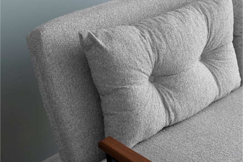 Alfredton 2-sits Bäddbar Fällbar Bäddsoffa i Boucle med Metallben - Grå - Möbler - Soffa - Bäddsoffa - 2 sits bäddsoffa