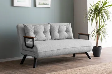 Alfredton 2-sits Bäddbar Fällbar Bäddsoffa i Boucle med Metallben - Grå - Möbler - Soffa - Bäddsoffa - 2 sits bäddsoffa