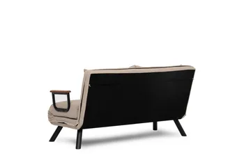 Alfredton 2-sits Bäddbar Fällbar Bäddsoffa i Tyg med Metallben - Ljusbeige - Möbler - Soffa - Bäddsoffa - 2 sits bäddsoffa
