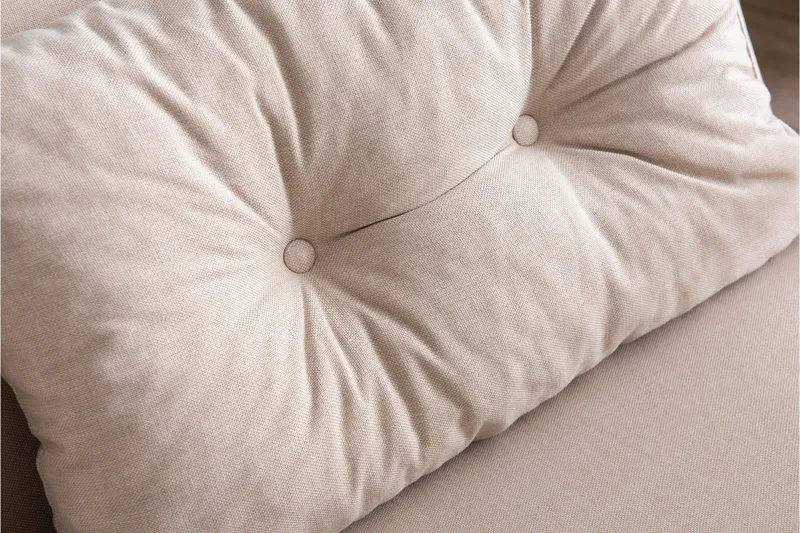 Alfredton 2-sits Bäddbar Fällbar Bäddsoffa i Tyg med Metallben - Ljusbeige - Möbler - Soffa - Bäddsoffa - 2 sits bäddsoffa