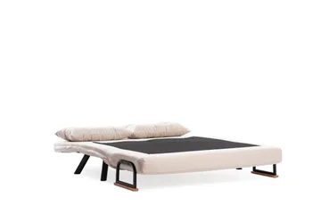 Alfredton 2-sits Bäddbar Fällbar Bäddsoffa i Tyg med Metallben - Ljusbeige - Möbler - Soffa - Bäddsoffa - 2 sits bäddsoffa