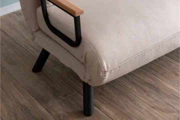 Alfredton 2-sits Bäddbar Fällbar Bäddsoffa i Tyg med Metallben - Ljusbeige - Möbler - Soffa - Bäddsoffa - 2 sits bäddsoffa