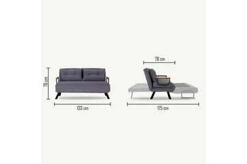 Alfredton 2-sits Bäddbar Fällbar Bäddsoffa i Tyg med Metallben - Ljusbeige - Möbler - Soffa - Bäddsoffa - 2 sits bäddsoffa