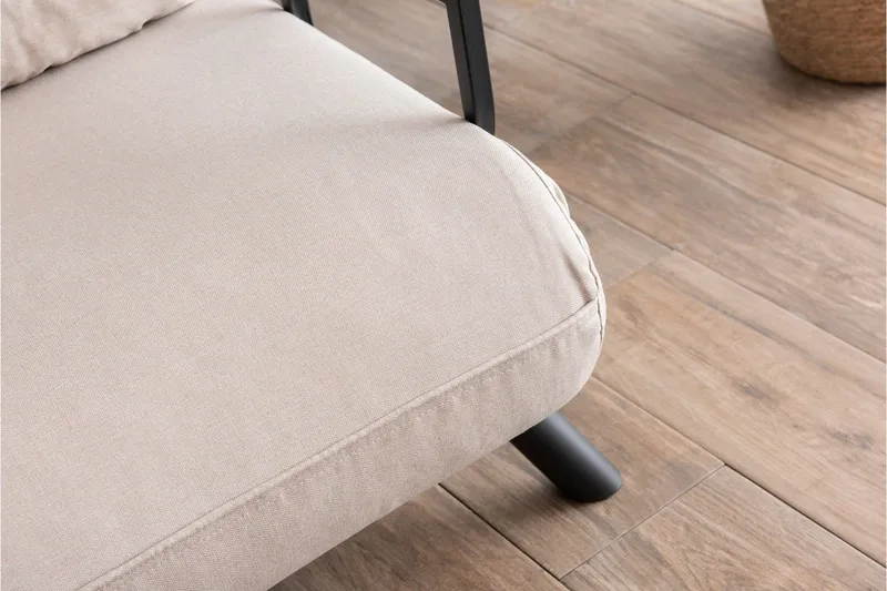 Alfredton 2-sits Bäddbar Fällbar Bäddsoffa i Tyg med Metallben - Ljusbeige - Möbler - Soffa - Bäddsoffa - 2 sits bäddsoffa