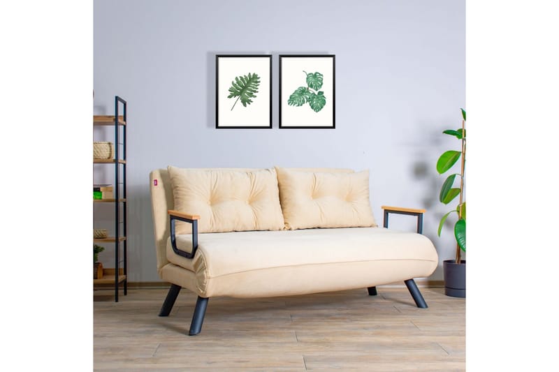 Alfredton Bäddsoffa 2-sits 120x185 - Cream - Möbler - Soffa - Bäddsoffa - 2 sits bäddsoffa