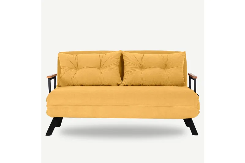 Alfredton Bäddsoffa 2-sits 175x133 cm - Senapsgul - Möbler - Soffa - Bäddsoffa - 2 sits bäddsoffa