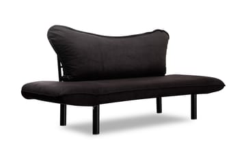 Annabelle 2-sits Längsbäddad Fällbar Bäddsoffa 66x182 cm i Sammet - Svart - Möbler - Soffa - Bäddsoffa - 2 sits bäddsoffa