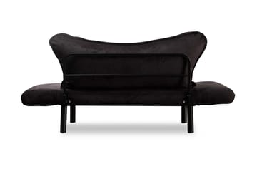 Annabelle 2-sits Längsbäddad Fällbar Bäddsoffa 66x182 cm i Sammet - Svart - Möbler - Soffa - Bäddsoffa - 2 sits bäddsoffa