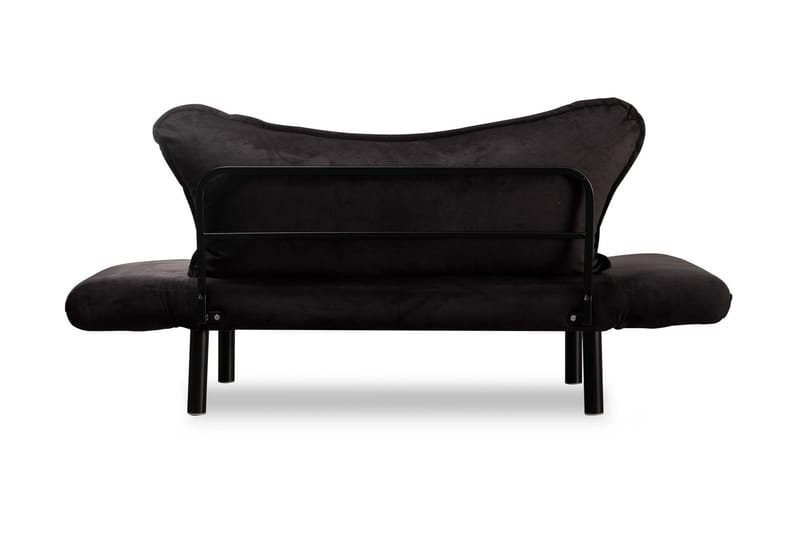 Annabelle 2-sits Längsbäddad Fällbar Bäddsoffa 66x182 cm i Sammet - Svart - Möbler - Soffa - Bäddsoffa - 2 sits bäddsoffa