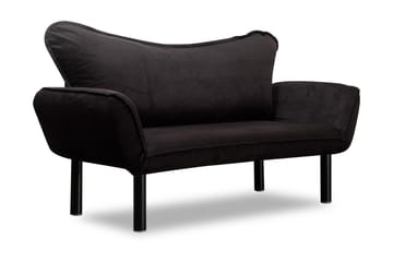 Annabelle 2-sits Längsbäddad Fällbar Bäddsoffa 66x182 cm i Sammet - Svart - Möbler - Soffa - Bäddsoffa - 2 sits bäddsoffa