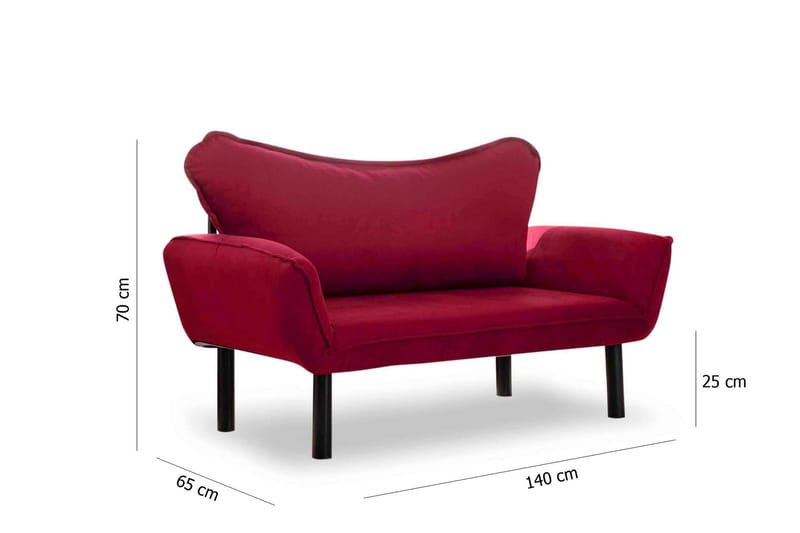 Annabelle Bäddsoffa 2-sits - Vinröd - Möbler - Soffa - Bäddsoffa - 2 sits bäddsoffa