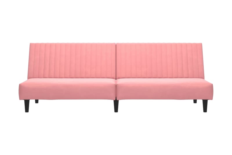 Bäddsoffa 2-sits rosa sammet - 2 sits bäddsoffa