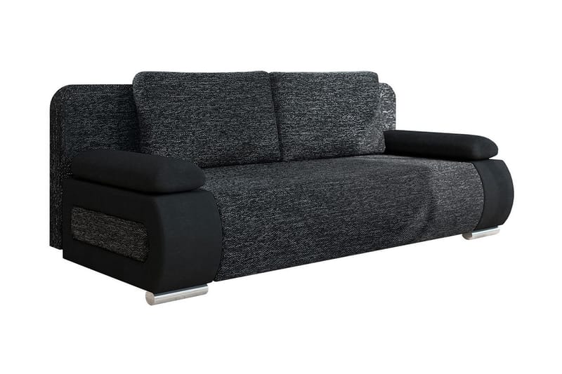 Bäddsoffa Emma 200x94x76 cm - Svart/Grå - 2 sits bäddsoffa