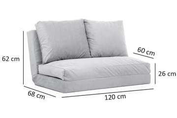 Bäddsoffa Florentine 2-sits 120x185 - Grå - Möbler - Soffa - Bäddsoffa - 2 sits bäddsoffa