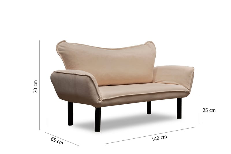 Bäddsoffa Golda 2-sits - Beige - Möbler - Soffa - Bäddsoffa - 2 sits bäddsoffa