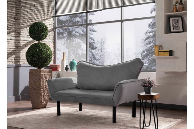 Bäddsoffa Golda 2-sits - Grå - Möbler - Soffa - Bäddsoffa - 2 sits bäddsoffa