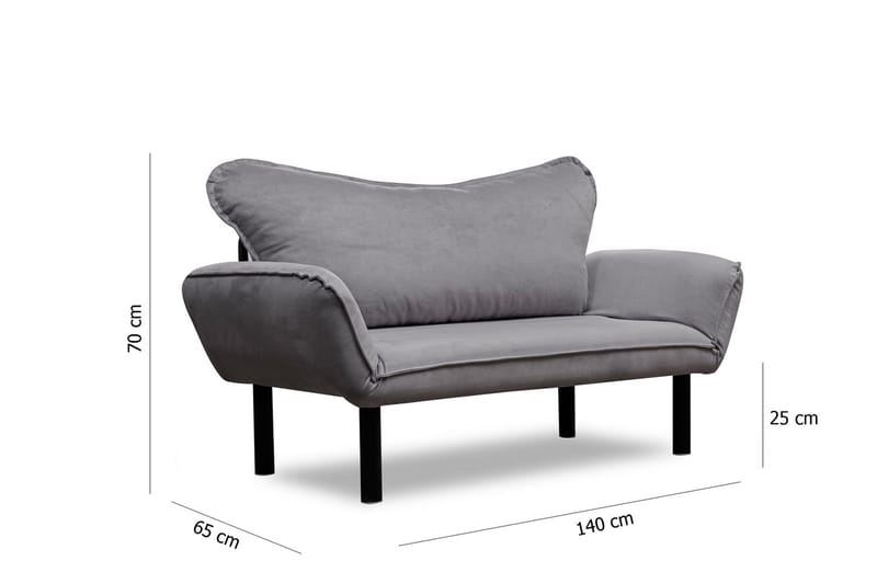 Bäddsoffa Golda 2-sits - Grå - Möbler - Soffa - Bäddsoffa - 2 sits bäddsoffa
