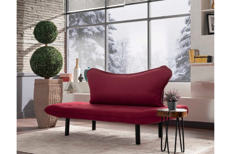 Bäddsoffa Golda 2-sits - Vinröd - Möbler - Soffa - Bäddsoffa - 2 sits bäddsoffa