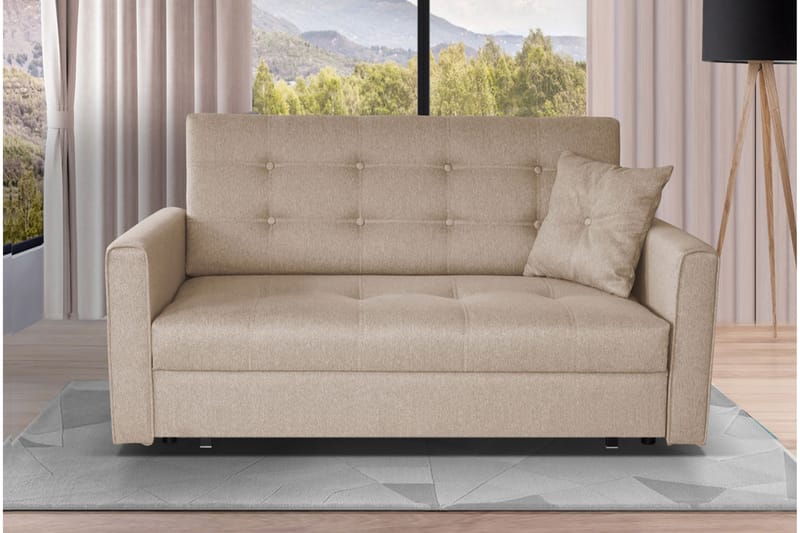 Bäddsoffa Hedensö 153x100x85 cm - Beige - Möbler - Soffa - Bäddsoffa - 2 sits bäddsoffa