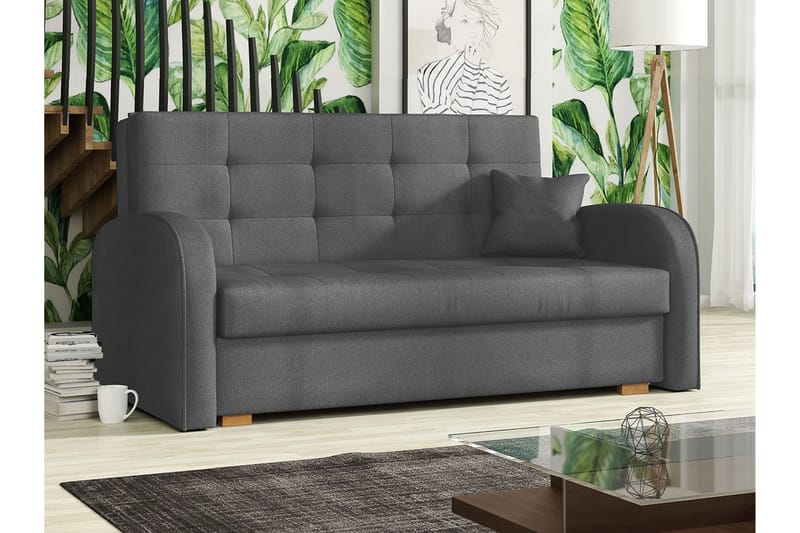 Bäddsoffa Hedensö 153x98x85 cm - Mörkgrå - Möbler - Soffa - Bäddsoffa - 2 sits bäddsoffa