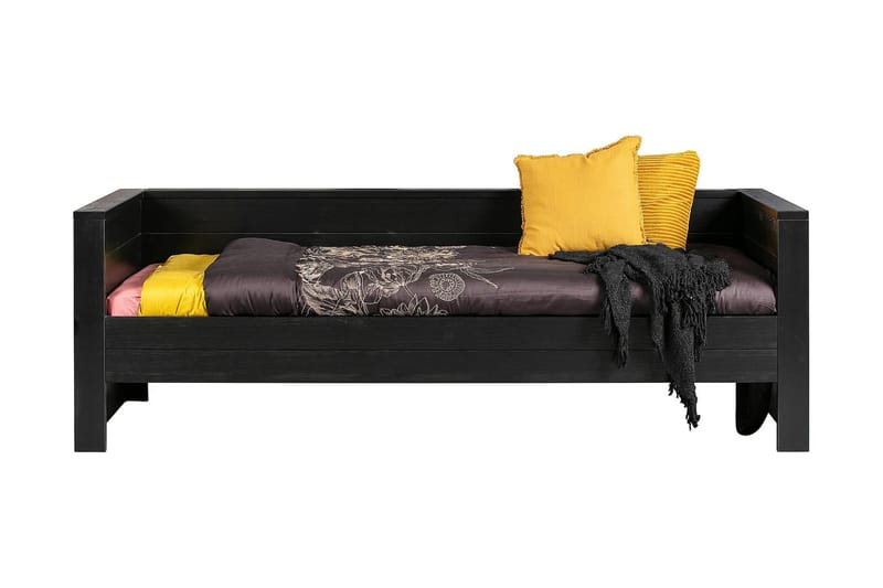 Bäddsoffa Mitchell 90x200 cm - Furu/Svart - 2 sits bäddsoffa