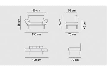 Bäddsoffa Pamelia 2-sits - Grå - Möbler - Soffa - Bäddsoffa - 2 sits bäddsoffa