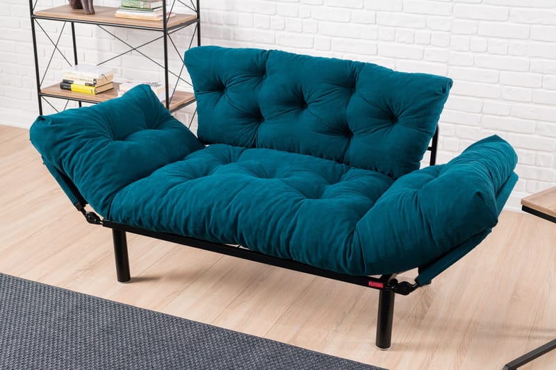 Bäddsoffa Pamelia 2-sits - Blågrön - Möbler - Soffa - Bäddsoffa - 2 sits bäddsoffa