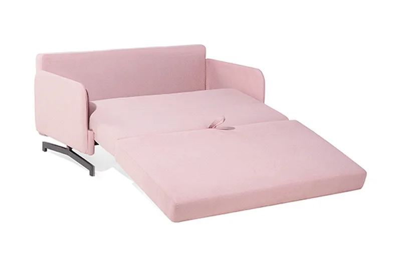 Belfast 2-sits Framåtbäddad Rektangulär Bäddsoffa 140x197 cm i Tyg - Rosa - Möbler - Soffa - Bäddsoffa - 2 sits bäddsoffa