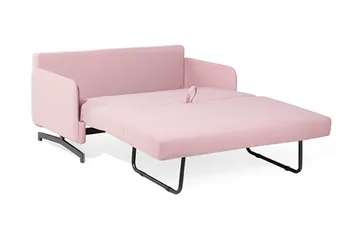 Belfast 2-sits Framåtbäddad Rektangulär Bäddsoffa 140x197 cm i Tyg - Rosa - Möbler - Soffa - Bäddsoffa - 2 sits bäddsoffa