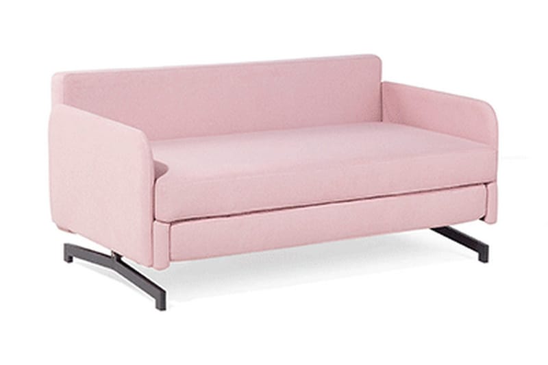 Belfast 2-sits Framåtbäddad Rektangulär Bäddsoffa 140x197 cm i Tyg - Rosa - Möbler - Soffa - Bäddsoffa - 2 sits bäddsoffa