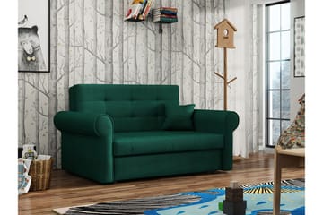 Bensbyn 2-sits Bäddbar Rektangulär Bäddsoffa i Tyg med Rullarmstöd - Grön - Möbler - Soffa - Bäddsoffa - 2 sits bäddsoffa
