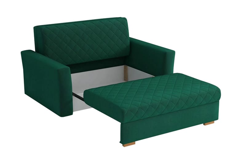 Bensbyn 2-sits Bäddsoffa 115x196 cm Bäddbar Diamantsydd i Sammet - Grå - Möbler - Soffa - Bäddsoffa - 2 sits bäddsoffa