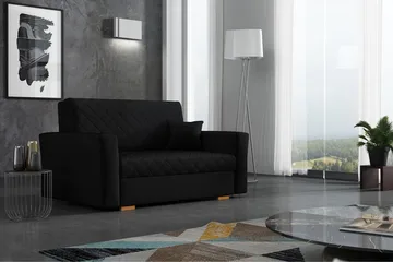 Bensbyn 2-sits Bäddsoffa Rutmönster - Svart - Möbler - Soffa - Bäddsoffa - 2 sits bäddsoffa