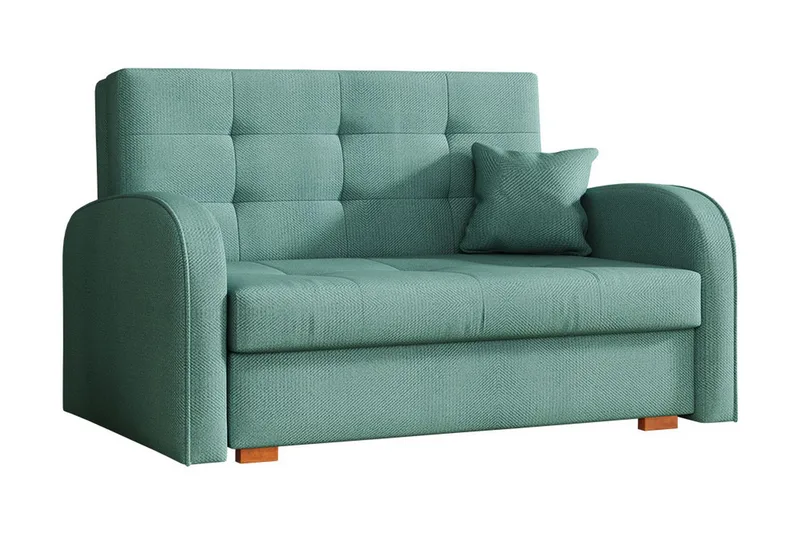 Bensbyn 2-sits Längsbäddad Bäddsoffa 112x196 cm med Förvaring i Tyg, Blå|Grön