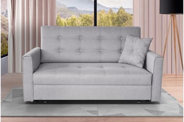 Bensbyn 2-sits Rektangulär Bäddsoffa 132x196 cm med Förvaring i Tyg - Grå - Möbler - Soffa - Bäddsoffa - 2 sits bäddsoffa