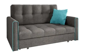 Bensbyn 2-sits Snygg Framåtbäddad Bäddsoffa i Tyg med Förvaring - Grå - Möbler - Soffa - Bäddsoffa - 2 sits bäddsoffa