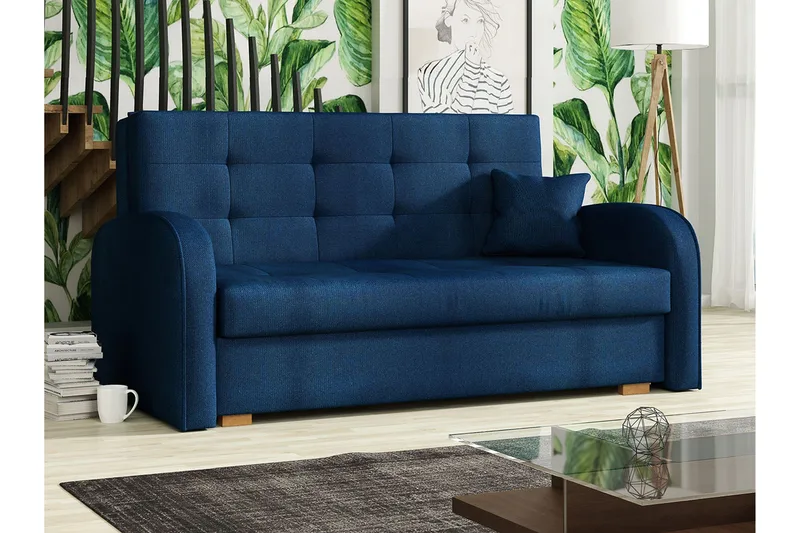 Bensbyn Bäddsoffa 153x98x85 cm - Blå - Möbler - Soffa - Bäddsoffa - 2 sits bäddsoffa