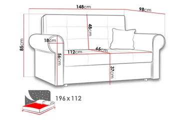 Bliaka 2-sits  Bäddsoffa - Svart - Möbler - Soffa - Bäddsoffa - 2 sits bäddsoffa