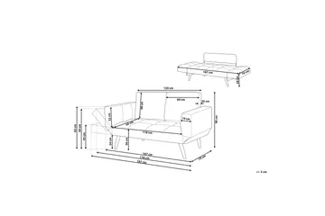 Brekke Bäddsoffa 150 cm - Grå - Möbler - Soffa - Bäddsoffa - 2 sits bäddsoffa