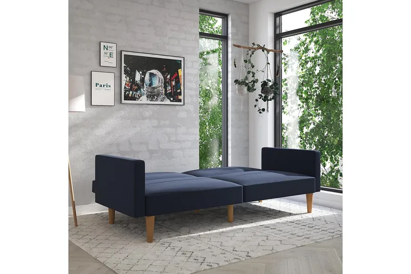 Channel Tufted 2-sits Bäddsoffa Marinblå - Dorel Home - Möbler - Soffa - Bäddsoffa - 2 sits bäddsoffa