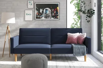 Channel Tufted 2-sits Bäddsoffa Marinblå - Dorel Home - Möbler - Soffa - Bäddsoffa - 2 sits bäddsoffa