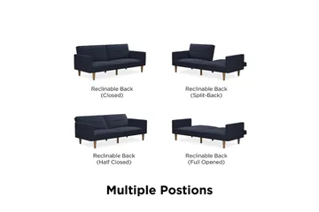 Channel Tufted 2-sits Bäddsoffa Marinblå - Dorel Home - Möbler - Soffa - Bäddsoffa - 2 sits bäddsoffa