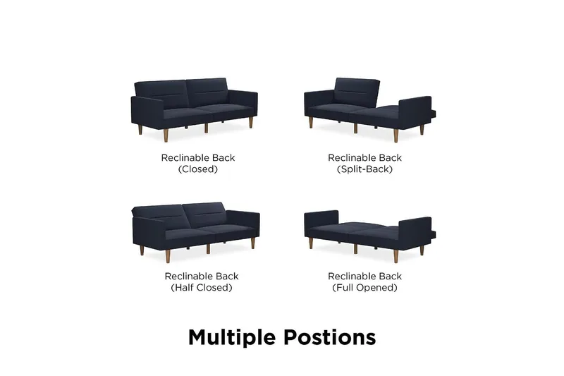 Channel Tufted 2-sits Bäddsoffa Marinblå - Dorel Home - Möbler - Soffa - Bäddsoffa - 2 sits bäddsoffa